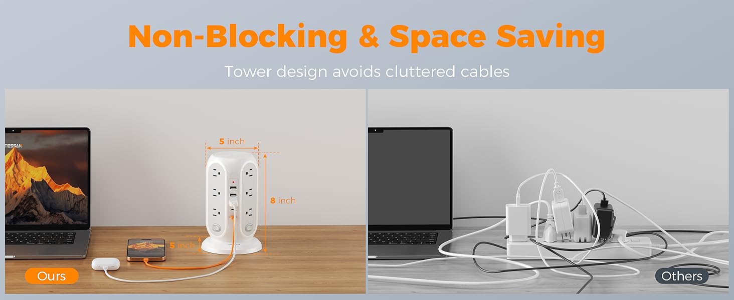Desk Power Tower with USB Ports
