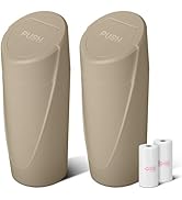 Car Trash Can Bin with Lid - 2 Packs Car Garbage Can Cup Holder - Beige Mini Leakproof Vehicle Tr...