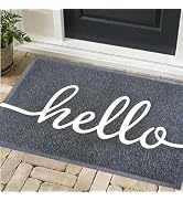 T.HENV Door Mat Welcome, Outdoor/Indoor Heavy Duty Non Slip Doormat for Front Door Entance, Outsi...