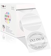 PARLAIM 2”Thermal Label Stickers,Transparent Round Thermal Labels,Self Adhesive Circle Clear Wate...