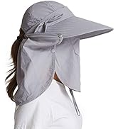icolor Women Sun Cap Finshing Hats UPF+50 Detachable Face Mask Neck Flap Visor Wide Brim Sun Prot...