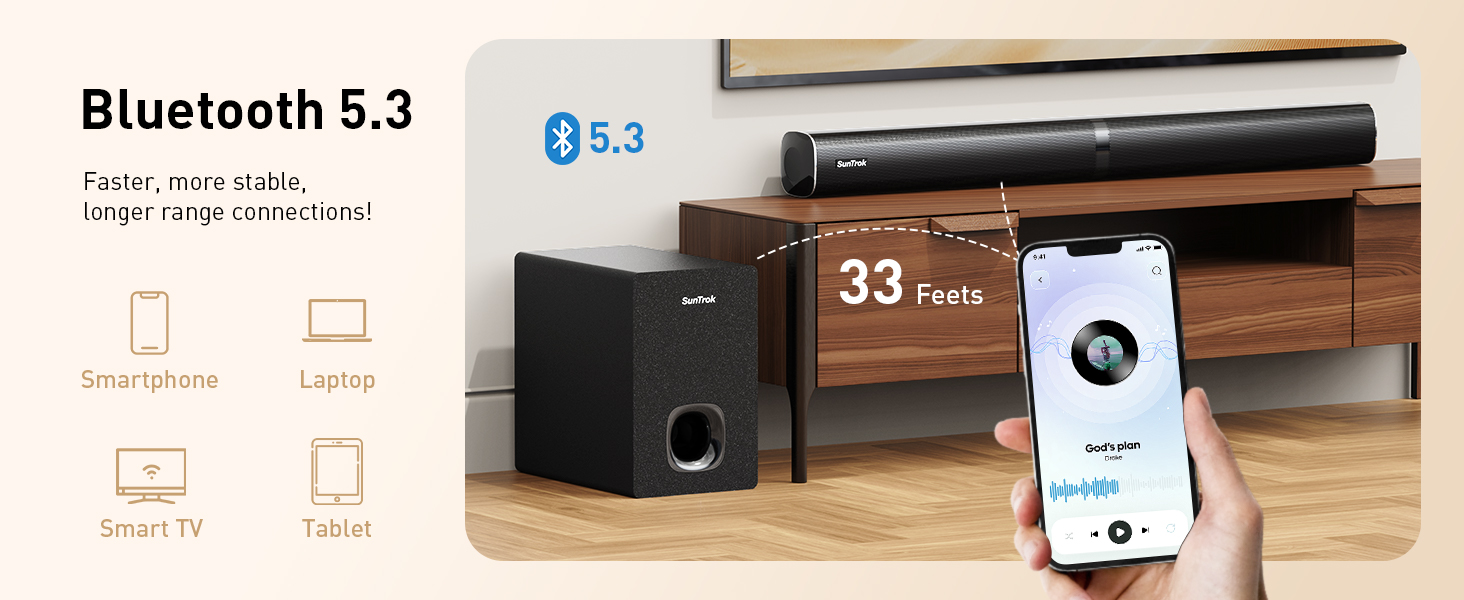 Supports Bluetooth 5.3 connections