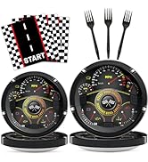 96pcs Race Car Party Paper Plates and Napkins Racing Themed Party Decorations Start Your Engines ...