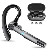 Bluetooth Headset, Wireless Headset with ENC Mic, 60H Talking Time Single-Ear Bluetooth Earpiece ...