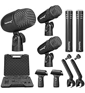 Depusheng 5 Piece Wired Drum mic kit with Kick bass mic, Tom/Snare mic and Cymbals Microphone use...