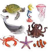 8pcs Sea Animal Figures Realistic Ocean Animal Figurines Toy Playset for Kids Cake Toppers Decora...