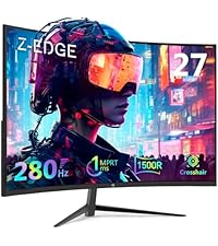 Z-Edge 27 inch Curved Gaming Monitor, FHD 1080P 180Hz 165Hz 144Hz Curved 1500R PC Monitor, MPRT 1ms,...