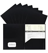 Aegero Plastic Folders with Pockets (7 Pack, Black), Durable Heavy Duty File Folders with Busines...