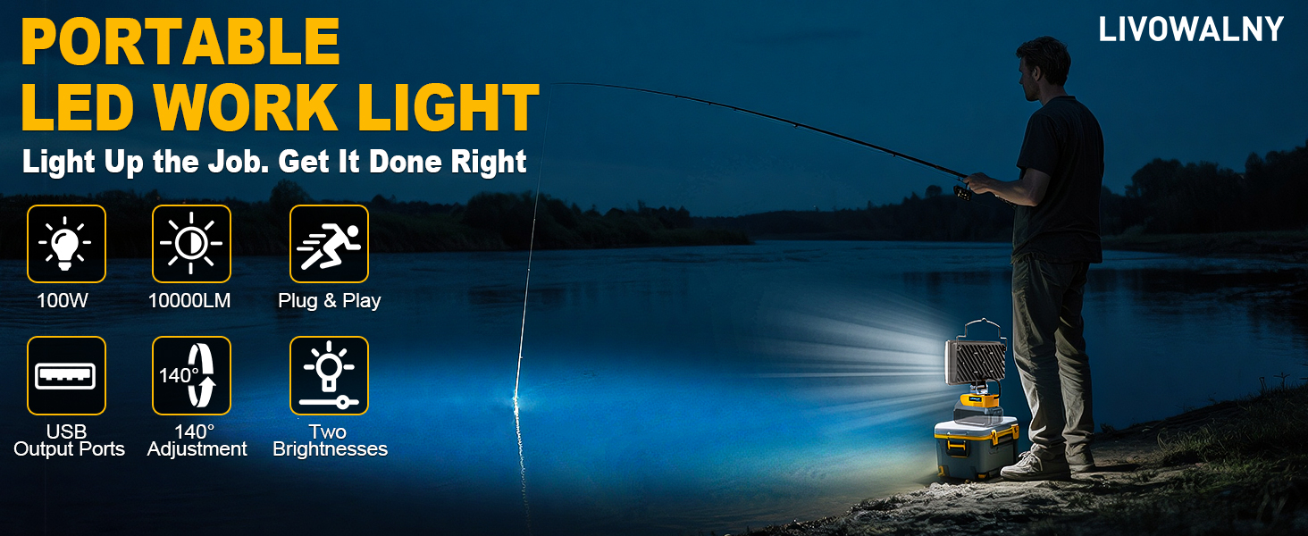 LED Work Light for Dewalt 20V Battery