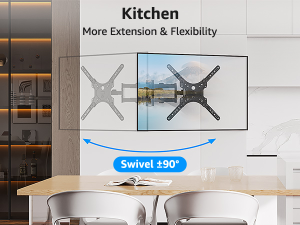 full motion tv mount 43 40 50 inch+ for kitchen