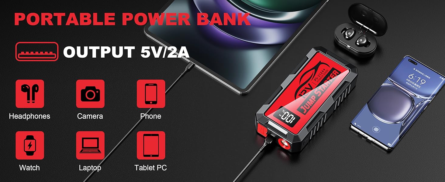 Jump Box Pack Chargers with Jumper Cables