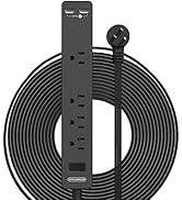 Long Extension Cord 15 Ft, NTONPOWER Ultra Thin Flat Extension Cord Under Carpet, Rug, Door, Wall...