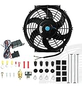 10" Universal Slim Fan Push Pull Electric Radiator 12V 80W High Performance Cooling Fan with Ther...