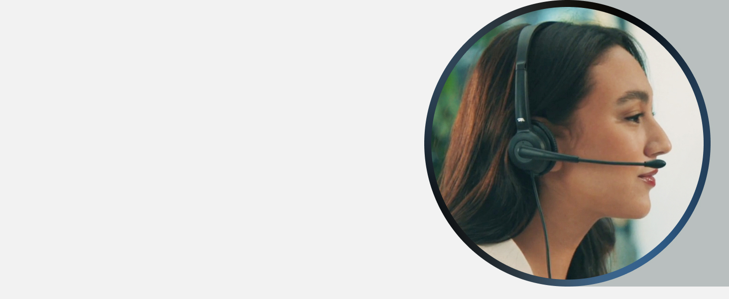 USB Headset with ENC and In-Line Controls, mono USB-A environmental noise-canceling headset