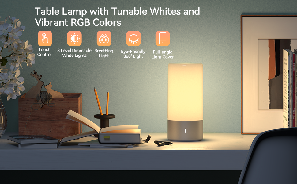 Famigreta Table Lamp Plug In Electric Lamp for Bedroom