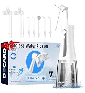 Ducard Cordless Water Flosser for Teeth, U-Shaped Flossing 360° Deep Clean, 5 Modes 7 Jet Tips fo...