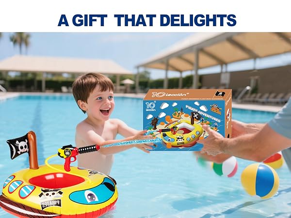 pool floats kids pool toys for toddlers 3-5 4-8 swimming floaties water gun inflatables pirate ship