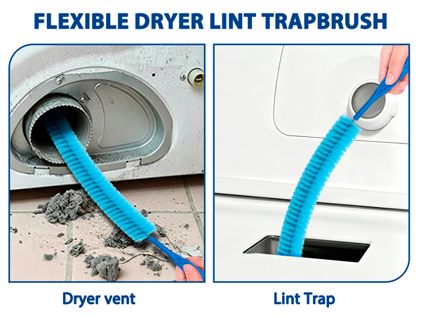 Dryer Vent Cleaner Kit with Flexible Vacuum Hose Attachment