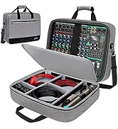 SNIGJAT Audio Mixer Case (Size:15.5"x 13" x 6"), Protective DJ Mixer Bag with 10mm Padding, Large...