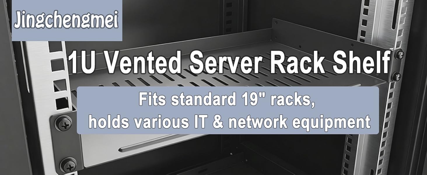 1U vented server rack shelf