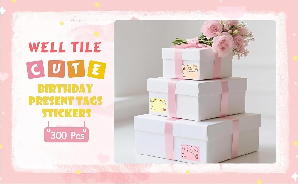 Happy Birthday Gift Tags Name Tags Stickers