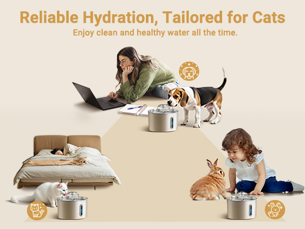 stainless steel cat water fountain