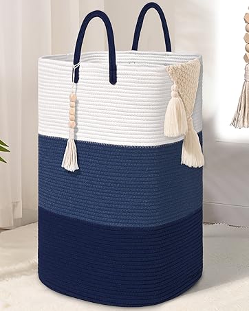 quilted laundry basket with handles