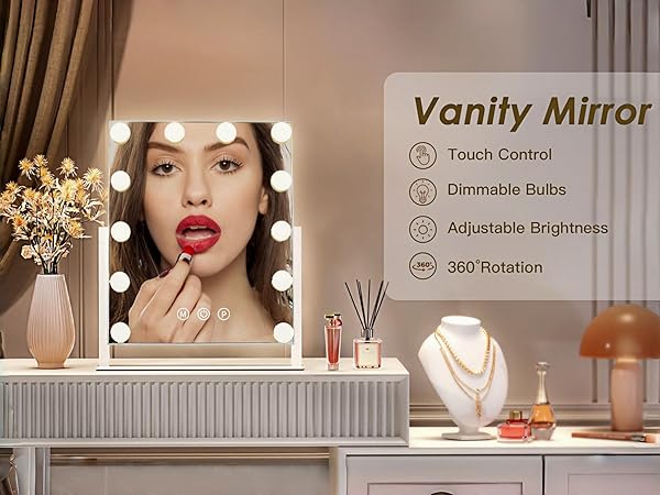 desk makeup mirror with lights