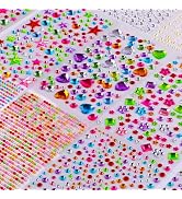 Gem Stickers, 3005 Pcs Rhinestone Stickers, Jewel Stickers Self Adhesive, Bling Acrylic Gems for ...