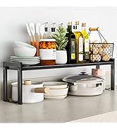 Urhomey plus Expandable Cabinet Shelf Organizer 16~26" Stackable Kitchen Counter Shelf Rack 22LBS...