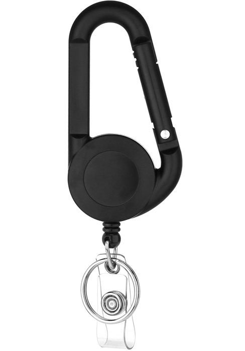 Retractable Badge Holder Reel with Carabiner &amp; Key Ring