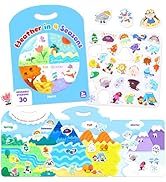 JoyCat Reusable Sticker Book - Jelly Stickers for Toddlers, Kids Sticker Activity Book, Travel To...