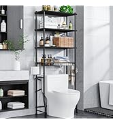 Mlinavn Over-The-Toilet Storage Rack, 4-Tier Bathroom Organizer Shelf Over Toilet with Adjustable...