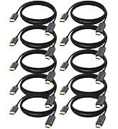 10 Ft DisplayPort to HDMI Cable 10-Pack, (Display Port) DP to HDMI Cable Male to Male Cord FHD Ny...