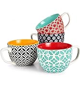 DOWAN Coffee Mugs Set of 4, 24 oz Large Coffee Mugs, Jumbo Soup Mugs With Handles, Ceramic Coffee...