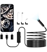 VEVOR Endoscope Camera with Light, 1920P HD Borescope for Android &amp; iOS, 8 LED Lights Inspection ...