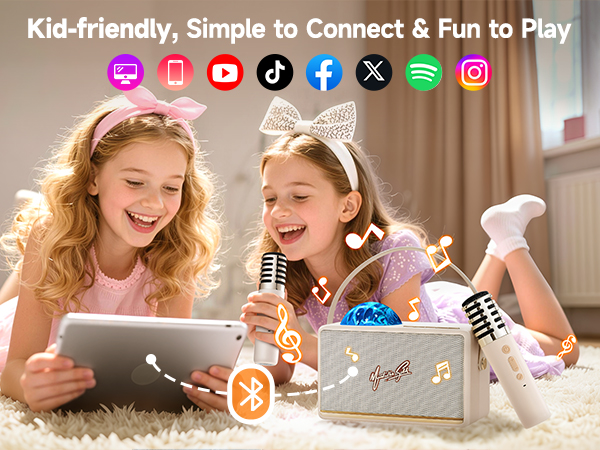 Karaoke Machine for Kids Adults Teen with Northern Lights