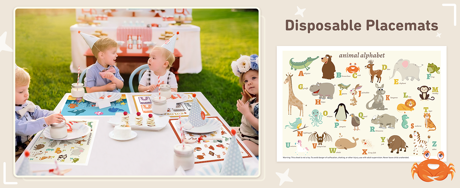 DISPOSABLE PLACEMATS FOR BABY