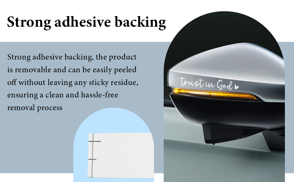 Strong adhesive backing, the productis removable and can be easily peeled.