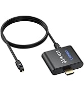 CAMWAY HDMI Audio Extractor 4K@30Hz 1080p - Work with Fire TV Stick to TV HDMI and Soundbar Optic...