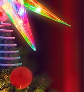 Ariceleo RGB LED Color Changing Christmas Tree Topper Star - APP-Controlled, USB Powered, Decorat...