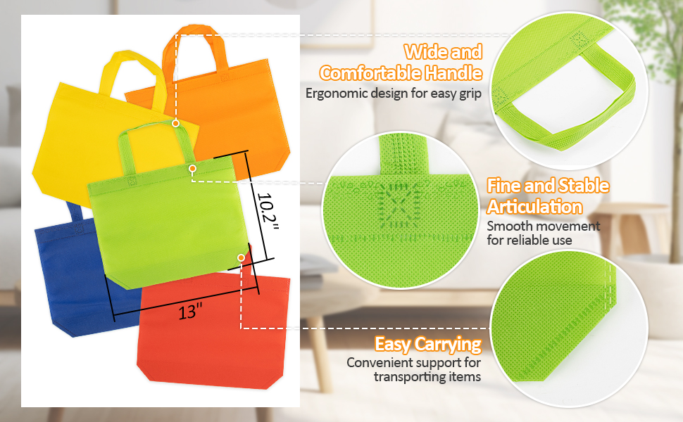 Christmas Gift Bags, Non-Woven Tote Treat Christmas Bags with Handles for Gifts Wrapping Shopping