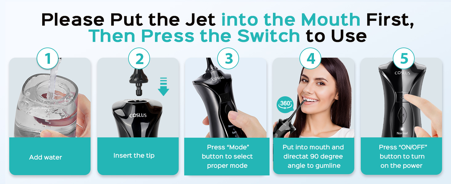 water dental flosser pick teeth cordlss portable Hilo dental con agua, recoge los dientes