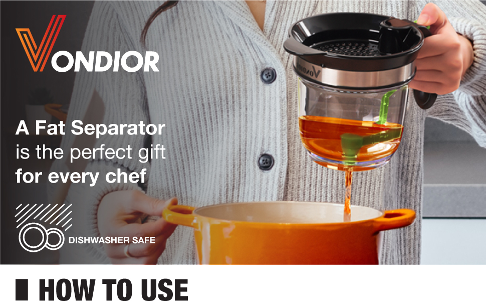 A Fat Separator is the perfect gift for every chef and is dishwasher safe.