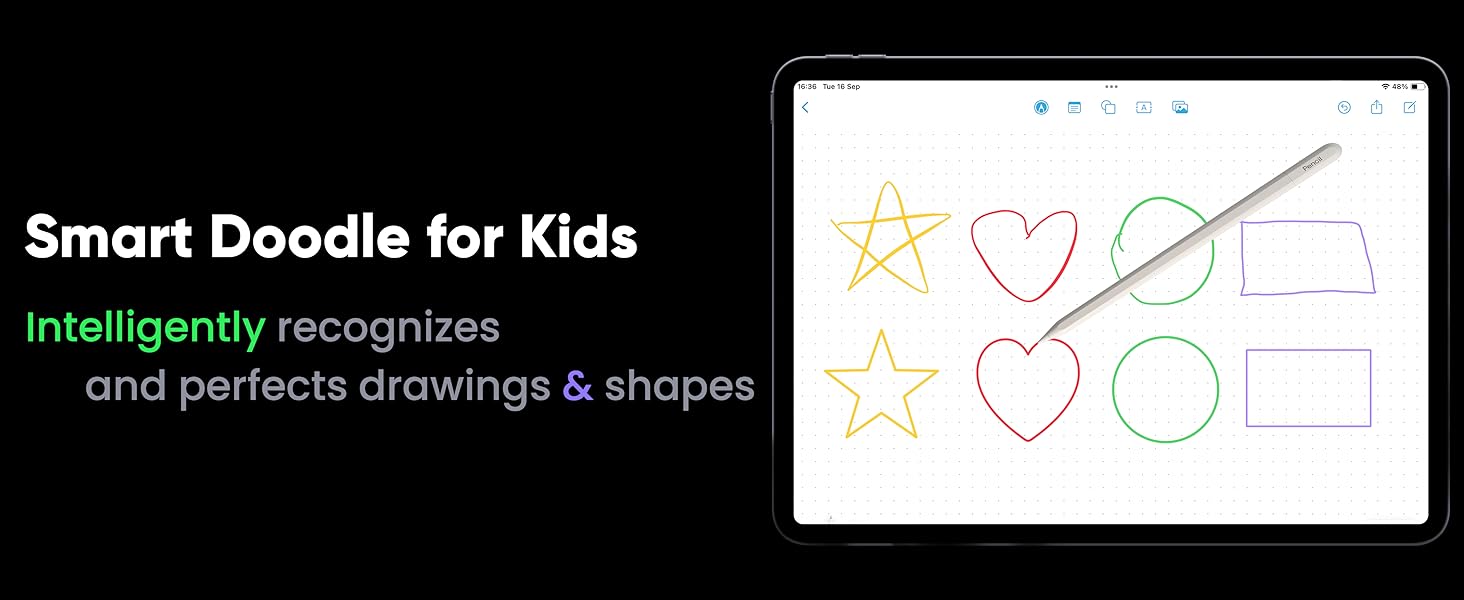 Smart Doodle for Kids: Intelligently recognizes and perfects drawings &amp;amp; shapes.