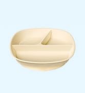 No-Slip Divided Suction Plate, Ecru, 1-Pack