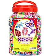 Eppingwin 8000+pcs Wholesale Large Pony Beads (6x9 mm) Bucket, Easy Storage Kandi Bead Bulk, Bead...