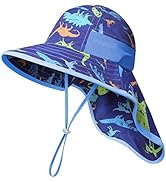 icolor Kids Sun Hat UPF50+ Sun Protection Bucket Hat Toddler Summer Beach Play Hats with Neck Fla...