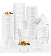 VOKOY 2 oz Paper Souffle Portion Cups [Pack of 200], Small Paper Jello Shot &amp; Condiment Cup, Disp...