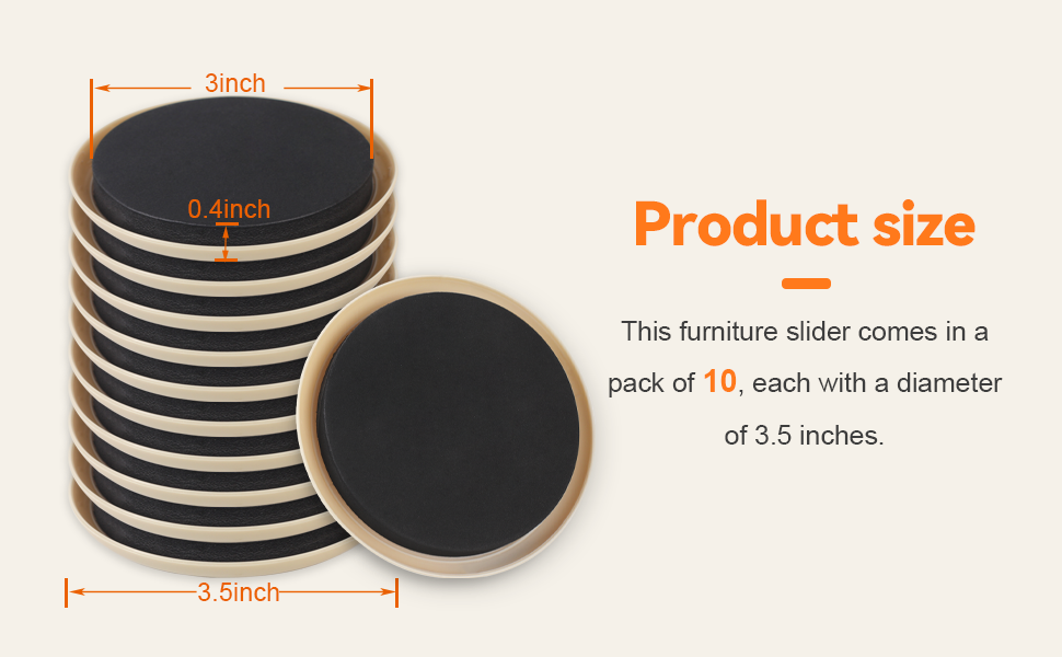 10PCS Furniture Sliders